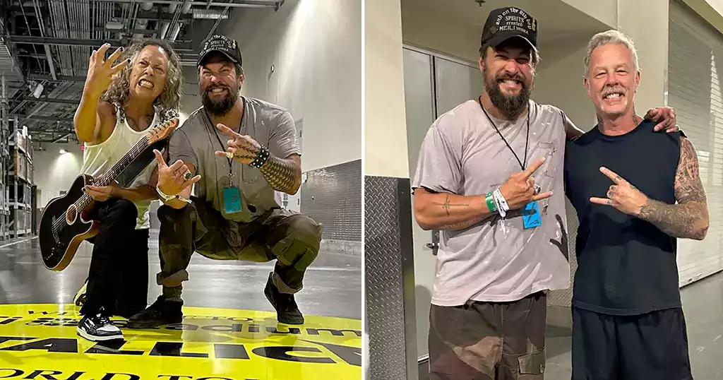 Джейсон Момоа (Jason Momoa) та учасники гурту «Metallica»