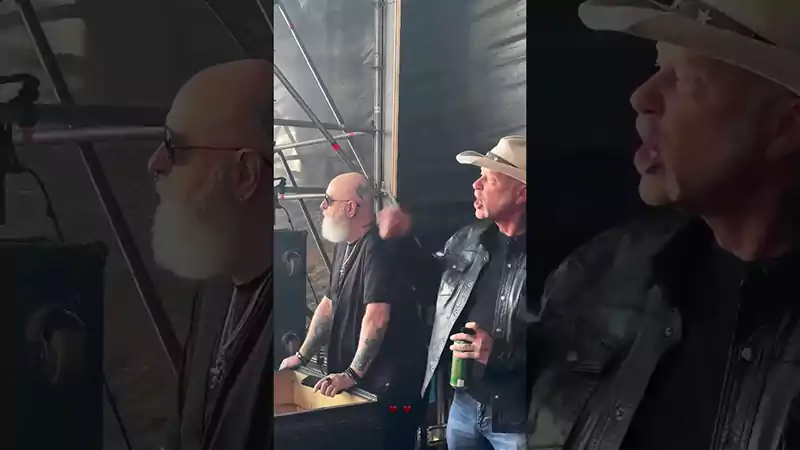 Роб Гелфорд (Rob Halford) та Джеймс Гетфілд (James Hetfield)